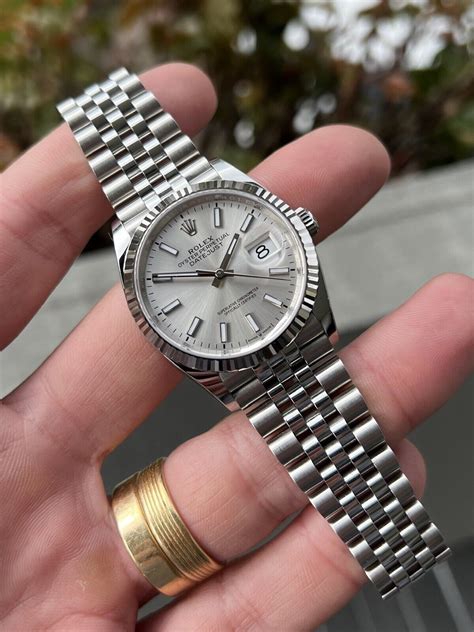 Rolex datejust silver dial 36mm